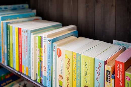 Plurilinguisme - Etagère remplie de livres